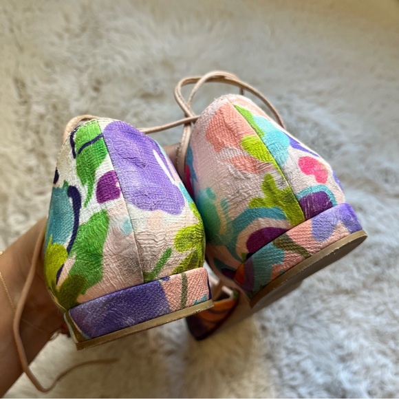 Stuart Weitzman Gilligan Watercolour Silk Flats - Picture 7 of 11